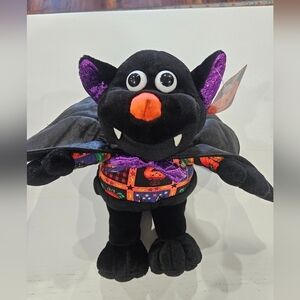 Chosun International Vintage Halloween Stuffed Black Bat. Retro Summerween